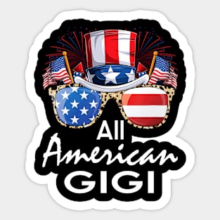 All American Gigi 4th of July USA America Flag Sunglasses Sticker